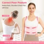 Posture Corrector for Women & Men, Adjustable Back Brace with Shoulder Straightener & Lumbar Support for Upper & Lower Back Pain Relief, Spine Support, Hunchback & Scoliosis, Beige, Medium - Image 3
