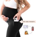 Walifrey Women's Maternity Leggings with Pockets Over The Belly,Pregnancy Yoga Pants Activewear Workout Leggings - Image 5
