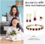 LMXXVJ Women Jewelry Set Platinum Plated Necklace Open Ring Earrings Bracelet Set,Birthday/Anniversary Mother’s Day Jewelry Gifts for Mom/Wife/Sister/Best Friend - Image 4