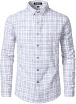 JEMITOP Men's Transitional Weather Slim Fit Long Sleeve Button Down Shirt Business Casual Dress Shirts with Pocket - Image 3