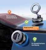 Coolpow【Newest Vacuum Magnetic Phone Holder for Car Phone Holder Mount【Movable Vacuum Suction】 Magsafe Car Mount Cell Phone Holders for Your Car Accessories Interior for Women Men for iPhone 17 16 15 - Image 7