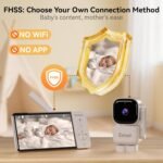Non-WiFi Baby Monitor with Camera & Audio, Secure FHSS Display, Optional WiFi App, No Cloud, No Subscription, 5” Screen, Night Vision, VOX Sound Detection - Image 6
