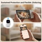 Non-WiFi Baby Monitor with Camera & Audio, Secure FHSS Display, Optional WiFi App, No Cloud, No Subscription, 5” Screen, Night Vision, VOX Sound Detection - Image 8