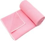 Eunzel Hot Yoga Towel - Microfiber Non Slip Yoga Mat Towel with Grip Dot Sweat Absorbent Towel for Hot Yoga, Pilates and Fitness 72" x 24", Teal/Orange - Image 3