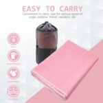 Eunzel Hot Yoga Towel - Microfiber Non Slip Yoga Mat Towel with Grip Dot Sweat Absorbent Towel for Hot Yoga, Pilates and Fitness 72" x 24", Teal/Orange - Image 5