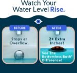 SlipX Solutions Bottomless Bath, Essential Overflow Drain Cover for Bathtub, Best Bath Accessories for Women, Adds Inches of Water to Your Tub for Deeper Soak, 4" Diameter, Bronze - Image 4