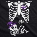Maternity Skeleton Baby Monster Pumpkin T Shirts Funny Cute Pregnancy Halloween Tees - Image 4
