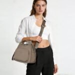 Women's Elegant Solid Color Shoulder Bag Fashionable Zipper Crossbody Bags Soft Top Handle Handbag Purse - Image 3