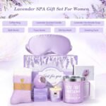 Birthday Gifts for Women Lavender Spa Gift Basket for Women Self Care Relaxing Bath Set Purple Gifts Inspirational Gift for Mom Wife Her Female Sister Teacher Nurse Friends Employee Coworker Spa Gifts - Image 3