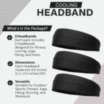 COLD FACTOR Cooling Headband for Women and Men – UPF 50+ Advanced Evaporative Comfort, Instant Cooling Sweatband for Outdoor Sports, Fitness, Yoga, Hiking, Running, and Workout – 3 Pack - Image 3