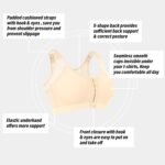 Front Closure Posture Corrector Wireless Bra Back Support Comfy Unlined Bras Full Coverage Bra with Nipple Covers - Image 5
