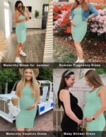 KIM S Women's Maternity Sleeveless Dresses S-XXL, Summer Bodycon Dress for Daily or Baby Shower - Image 4
