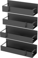 Metal 4 Pack Magnetic Spice Storage Rack Organizer for Refrigerator and Oven, Black Fridge Organizers and Storage - Image 4