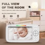 Kidsneed 5" Split Screen Baby Monitor with 2 HD 720P Cameras and Audio - No WiFi,Long Battery Life, Night Vision, Remote Pan& Tilt& Zoom，Two-Way Talk, Lullabies, Thermal Monitor, 1000ft Range（510FV2） - Image 4