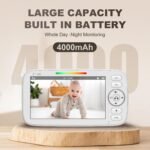 Kidsneed 5" Split Screen Baby Monitor with 2 HD 720P Cameras and Audio - No WiFi,Long Battery Life, Night Vision, Remote Pan& Tilt& Zoom，Two-Way Talk, Lullabies, Thermal Monitor, 1000ft Range（510FV2） - Image 9