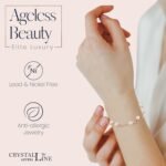 Crystalline Azuria Jewelry Simulated White Pearls Necklace Earrings Bracelet for Women Wedding Party Bridal and Bridesmaid Accessories Rose Gold Plated - Image 4