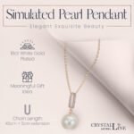 Crystalline Azuria Jewelry Simulated White Pearls Necklace Earrings Bracelet for Women Wedding Party Bridal and Bridesmaid Accessories Rose Gold Plated - Image 5