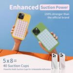 (2 Pack) Silicone Suction Cup Phone Case Mount Double Sided, Sticky Phone Grip with Higher Suction Power for Cell Phone, Hands-Free Phone Accessories for Selfies and Videos, Clear & Light Pink - Image 3