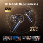 QCY MeloBuds N60 Active Noise Cancelling Wireless Earbuds, 56dB ANC Ear Buds with 6-Mic Wireless LDAC Hi-Res, Dual Drivers, Fast Charging 45H Playtime, Adaptive EQ, IPX5 Waterproof, Bluetooth 6.0 - Image 3