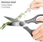 Linoroso Kitchen Shears Heavy Duty Kitchen Scissors with Magnetic Holder, Dishwasher Safe Scissors All Purpose Come Apart Blade Made with Japanese Steel 4034 for Meat/Vegetables/BBQ/Herbs, Black - Image 4
