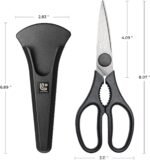 Linoroso Kitchen Shears Heavy Duty Kitchen Scissors with Magnetic Holder, Dishwasher Safe Scissors All Purpose Come Apart Blade Made with Japanese Steel 4034 for Meat/Vegetables/BBQ/Herbs, Black - Image 6