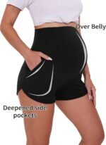 Peauty Maternity Shorts Over The Belly with Pockets, Pregnancy Lounge Shorts, Before, During After Pregnancy - Image 4