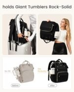 LOVEVOOK Laptop Backpack for Women with Giant Tumbler Holder Pocket,15.6 inch Waterproof Travel Backpack Purse Computer Laptop Bag,Professional Work College Nurse Teacher Backpack Casual Daypack,Black - Image 4