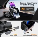 Miracase Phone Holders for Your Car with Metal Hook Clip, Air Vent Cell Phone Stand Car Mount, Universal Automobile Cradle for Garmin GPS Fit iPhone Android and All Smartphones, Dark Black - Image 5