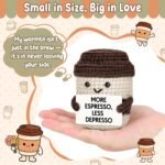 Depression Anxiety Stress Relief Items Funny Self Care Stress Relief Relaxation Gifts for Women Coffee Lover Desk Home Decoration Coworker Emotional Crochet Coffee Mug Support Mental Health Worry - Image 3