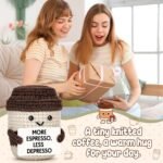 Depression Anxiety Stress Relief Items Funny Self Care Stress Relief Relaxation Gifts for Women Coffee Lover Desk Home Decoration Coworker Emotional Crochet Coffee Mug Support Mental Health Worry - Image 5