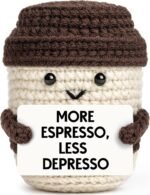 Depression Anxiety Stress Relief Items Funny Self Care Stress Relief Relaxation Gifts for Women Coffee Lover Desk Home Decoration Coworker Emotional Crochet Coffee Mug Support Mental Health Worry - Image 10