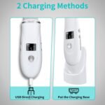 Face Scrubber Skin Spatula - Blackhead Remover Deep Cleansing Tool for Pore Extraction, 4-in-1 Fast Charging Dock Blackhead Remover Face Spatula for Facial Skincare Women Gift (White) - Image 5