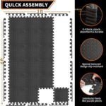 18 Pack Interlocking Gym Flooring Mats for Home Gym, 0.4 Inch Thick Non-Slip EVA Foam Puzzle Exercise Tiles with Edge Strips, Shock Absorption for Workout, Yoga, Treadmill, Garage, Basement - Image 3