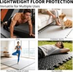 18 Pack Interlocking Gym Flooring Mats for Home Gym, 0.4 Inch Thick Non-Slip EVA Foam Puzzle Exercise Tiles with Edge Strips, Shock Absorption for Workout, Yoga, Treadmill, Garage, Basement - Image 5