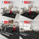 18 Pack Interlocking Gym Flooring Mats for Home Gym, 0.4 Inch Thick Non-Slip EVA Foam Puzzle Exercise Tiles with Edge Strips, Shock Absorption for Workout, Yoga, Treadmill, Garage, Basement - Image 9