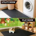 18 Pack Interlocking Gym Flooring Mats for Home Gym, 0.4 Inch Thick Non-Slip EVA Foam Puzzle Exercise Tiles with Edge Strips, Shock Absorption for Workout, Yoga, Treadmill, Garage, Basement - Image 10