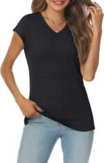 AUTOMET Womens V Neck T Shirts Spring Summer Cap Sleeve Basic Tees Trendy Cute Tops for Work Dressy Casual Beach Vacation - Image 3