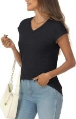 AUTOMET Womens V Neck T Shirts Spring Summer Cap Sleeve Basic Tees Trendy Cute Tops for Work Dressy Casual Beach Vacation - Image 5