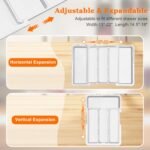 Large Utensil Drawer Organizer Expandable Silverware Organizer for Kitchen Drawer Adjustable Cooking Utensil Holder Cutlery Flatware Tray Spatula Tools Gadgets Storage Dividers Plastic White - Image 6