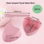20 Pairs Pink Heart-shaped Plastic Facial Mask Mixing Bowls Set with Spatulas - DIY Skincare Mixing Tool Kit, Mud Masks, Home Salon, and Beauty Salon Use, Face Mask Applicator Tool(20Pcs) - Image 3