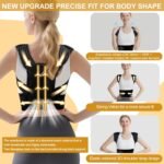 Back Brace Posture Corrector for Women and Men High Support Adjustable Lightweight Upper, Back Straightener for Neck Shoulder & Upper/Lower Back Pain Relief Under Clothes Breathable Invisible - Image 5