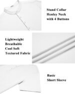 COOFANDY Men's Henley Shirt Short Sleeve Stand Collar Summer Casual Beach Hippie T-Shirts - Image 6