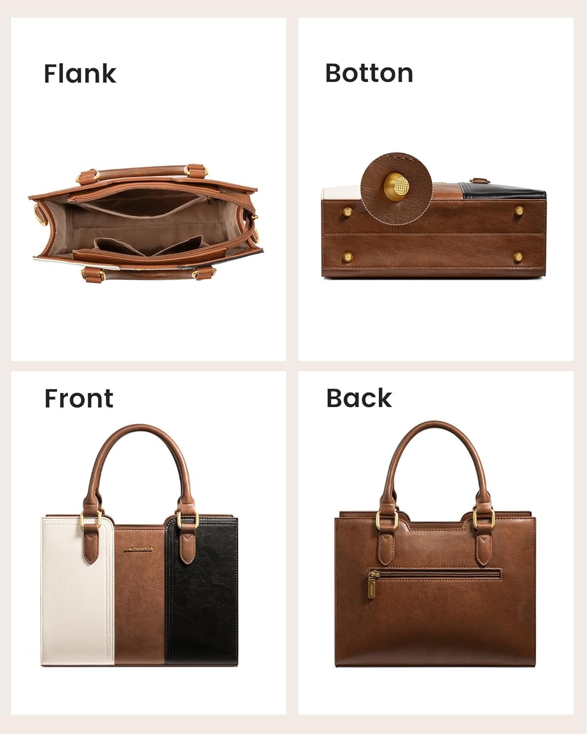 LOVEVOOK Purse for Women, Vintage Leather Shoulder Handbag, Small Ladies Satchel Tote Purse Top Handle Crossbody Bag for Work - Image 5