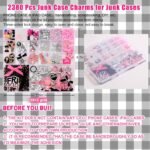 EIiovcnya 2380 Pcs Junk Phone Case Charms Kit, Charms for Customizing DIY Cases, with Nail Accessories, Cute Bow, Star, Candy, Letter Beads, Flatback Aesthetic Big Decor Valentine's Day Gift - Image 4