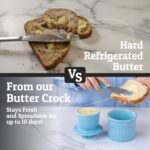 PriorityChef Butter Crock with Lid with Water Line, Ceramic French Butter Dish to Leave On Counter, Light Blue - Image 3