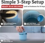 PriorityChef Butter Crock with Lid with Water Line, Ceramic French Butter Dish to Leave On Counter, Light Blue - Image 4