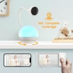 CHILLAX Baby Monitor Baby Mood Plus,5-inch 1080p HD Camera Wi-Fi Baby Monitor,with Sleep Trainer & Mood Light Soother,Flexible Gooseneck and 360°Pan View,Accessible via Phone App and Nursery Features - Image 3