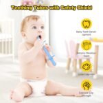 Fu Store Hollow Teether Tube Chew Straw Toy for Infant Toddlers Silicone Tubes Teething Toys for Babies 3-12 Months BPA Free/Freezable/Dishwasher and Refrigerator Safe (5 Pack) - Image 3