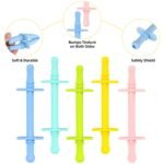 Fu Store Hollow Teether Tube Chew Straw Toy for Infant Toddlers Silicone Tubes Teething Toys for Babies 3-12 Months BPA Free/Freezable/Dishwasher and Refrigerator Safe (5 Pack) - Image 4