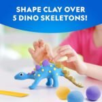 Blue Marble National Geographic Creative Dinosaur Kit with Clay - 5 Dinosaurs to Model with Air-Drying Clay, Skeletons, Tool and Moving Eyes - Image 3